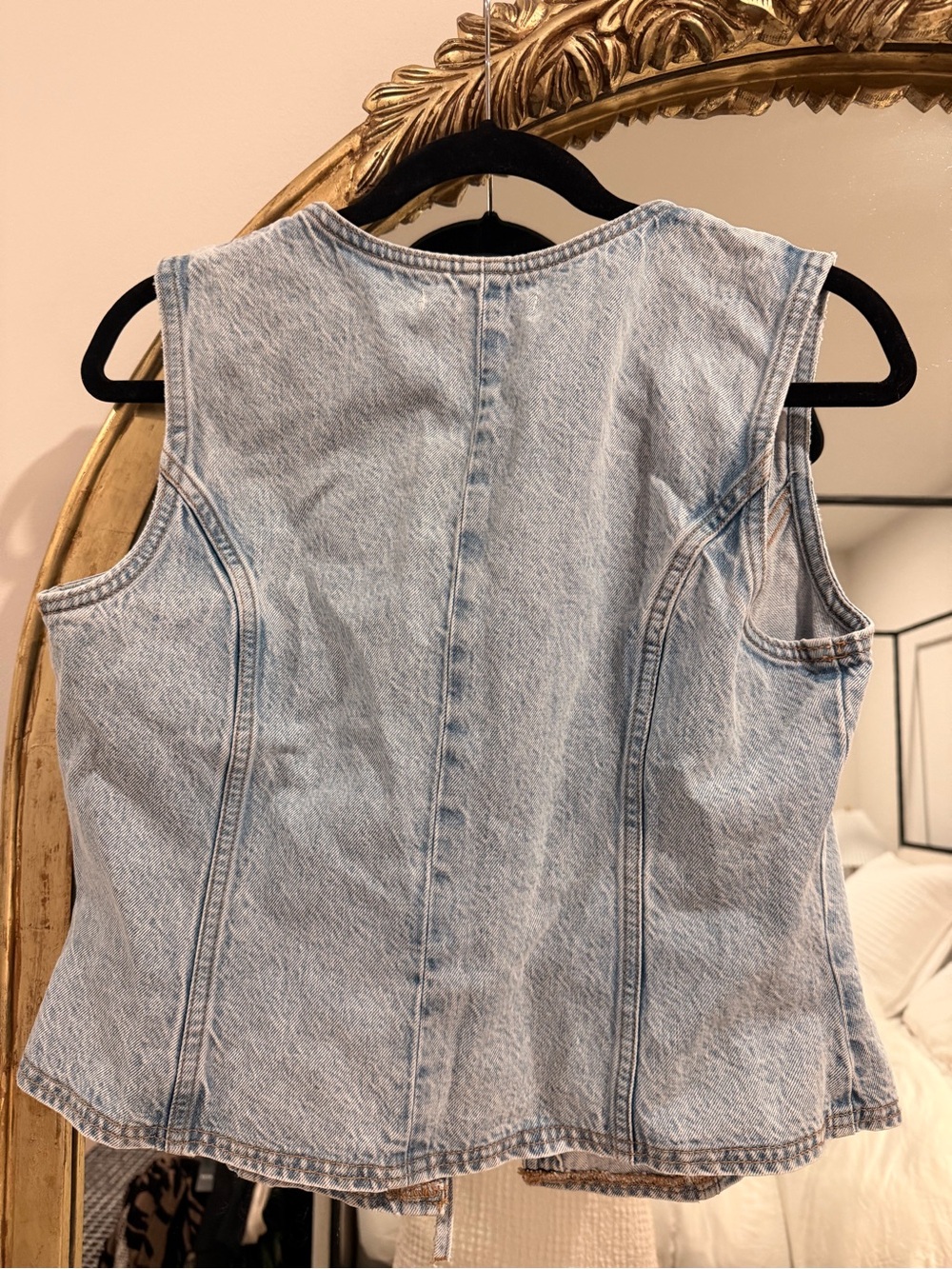 Abercrombie & Fitch Light Blue Denim Tie-Front Vest - Picture 2 of 2